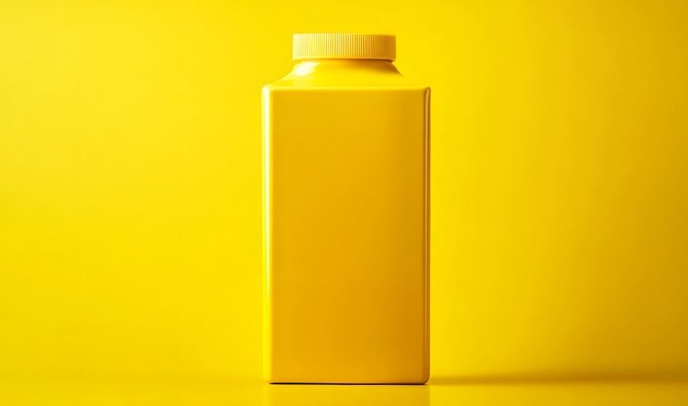 Tetrapak giallo su sfondo giallo